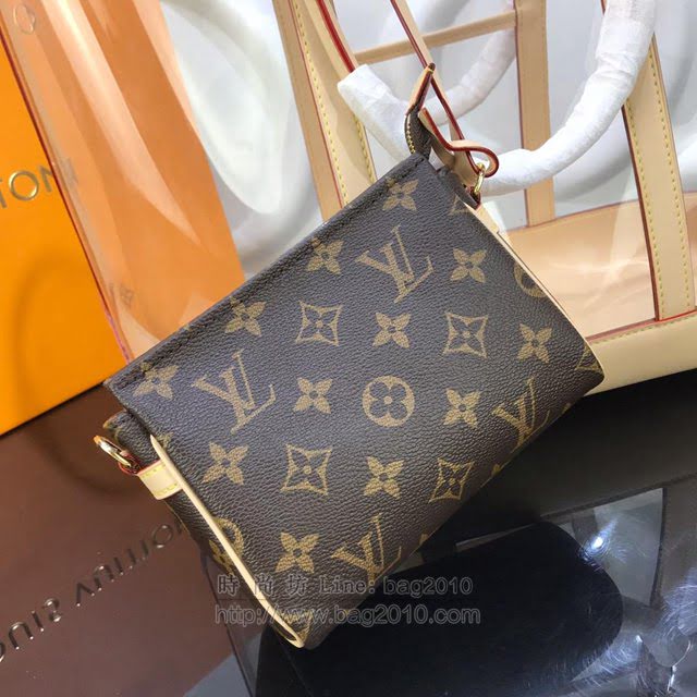 LV女包 M44160 全新演繹經典手袋 路易威登透明包 LV女手提袋 搭配LV手拿包  ydh3030